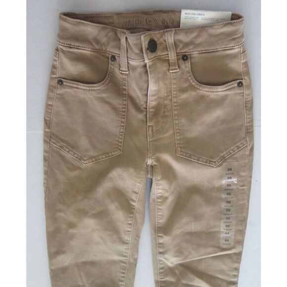 American Eagle Womens Sz 00 Lt. Brown Ne(x)t Level Stretch Hi-Rise Jegging Jeans - Picture 6 of 9
